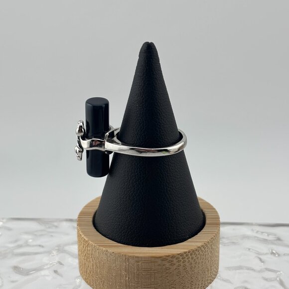 Vintage Sum Spec "Something Special" Silver Black Onyx Seahorse Ring - Picture 2 of 8